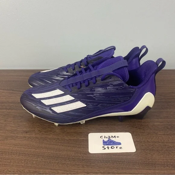 Adidas Adizero Football Cleats Purple White Shoes HP8751 Promo Mens Size 12.5